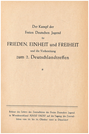 50. Seite 9 des Tarndrucks mit der Ankündigung zum 2. Deutschlandtreffen der FDJ, Insel-Bücherei - Der Katalog der Sammlung Jenne